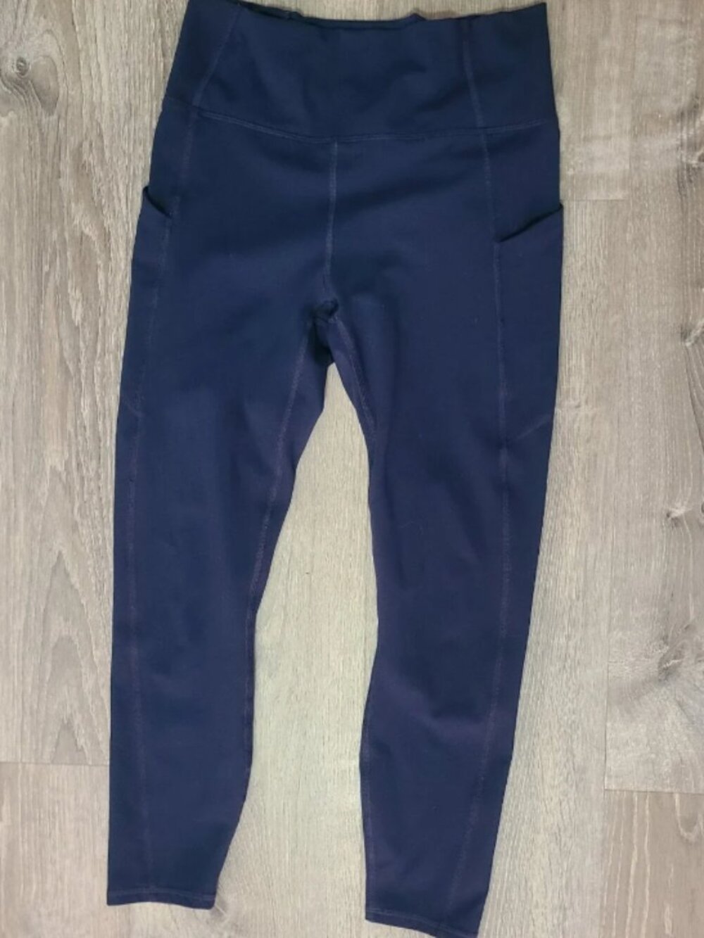 Fabletics PureLuxe Cropped Leggings Navy Blue High Rise Pocket - Best for Small